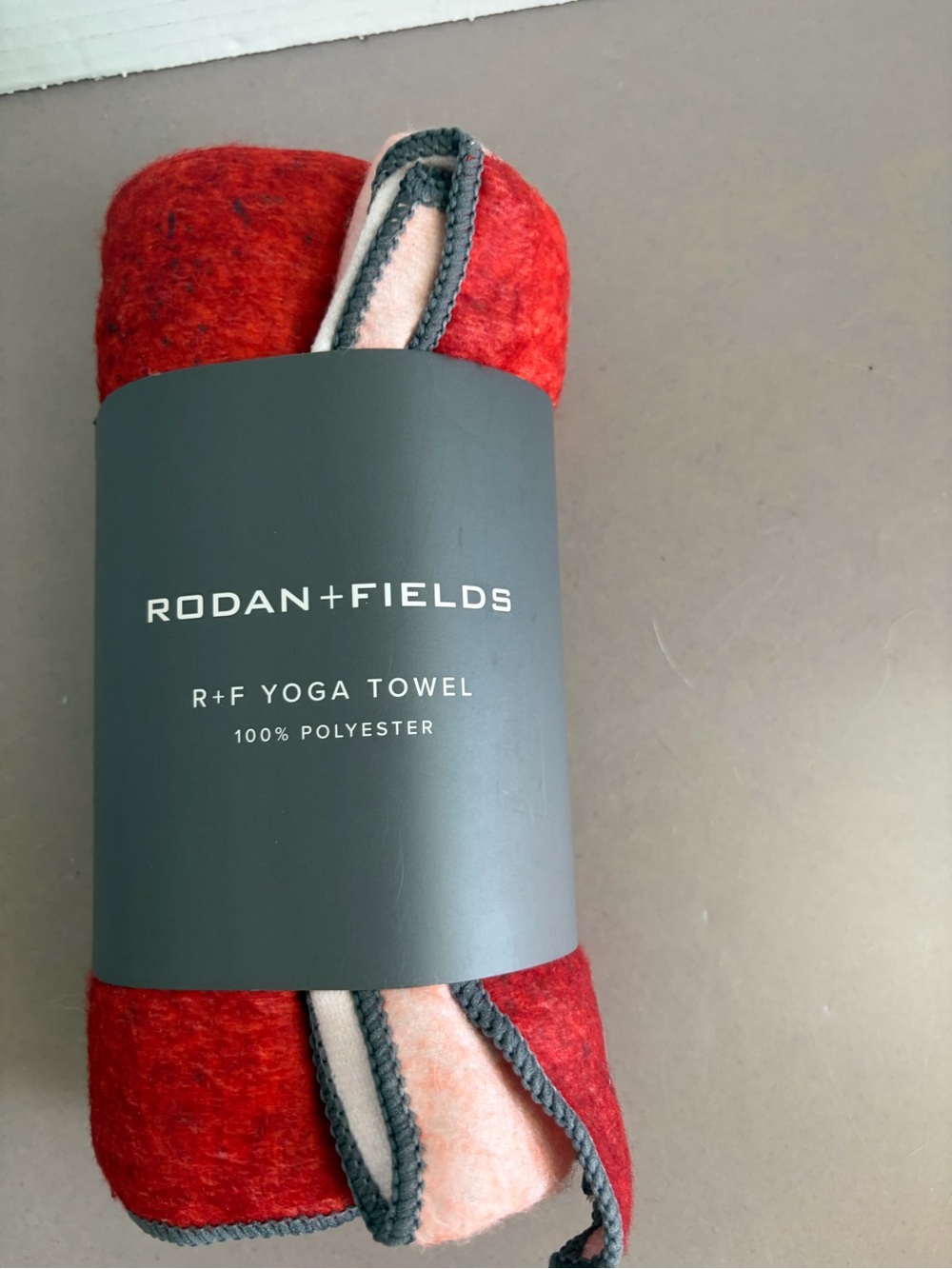 Rodan + Fields Red and Pink R+F Yoga Towel